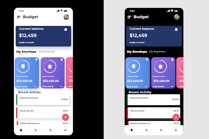 mobile app UI UX design with figma or adobe xd