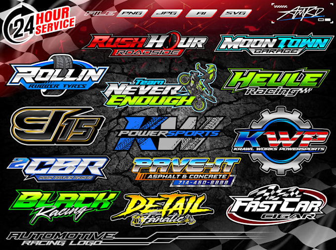 create professional 3d automotive and racing logo