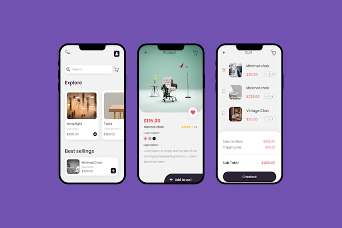 deliver android or IOS app design using figma