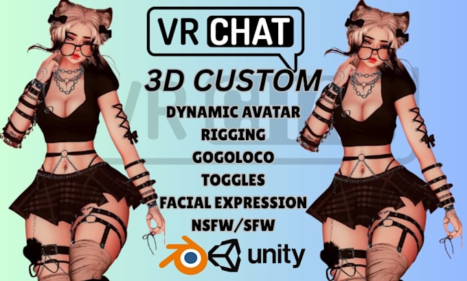 create custom vrchat avatar vrc avatar furry vr chat character anime 3d vr model