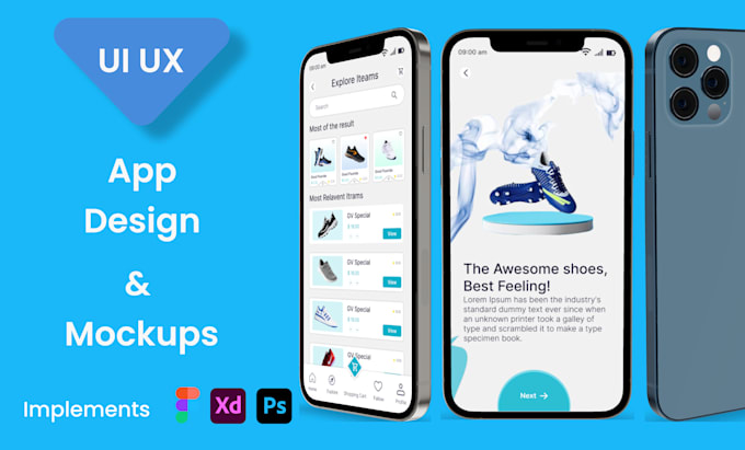 do mobile app design ui ux with clickable prototype