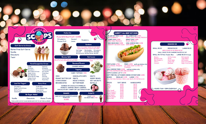 create professional coffee menu for your restaurant or cafe