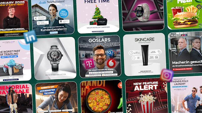 design attractive instagram post graphics