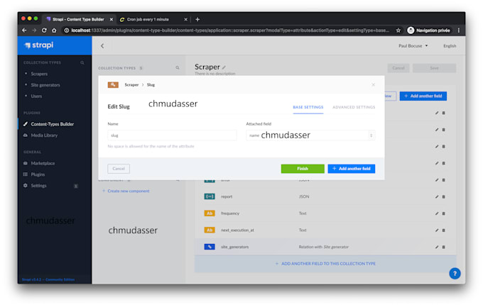 develop your admin panel