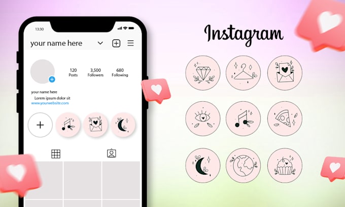 design custom instagram highlight icons highlights covers
