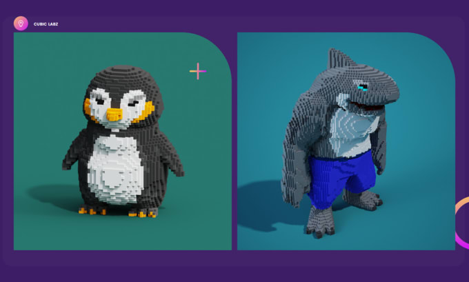 create a 3d voxel nft collection for you, voxel art