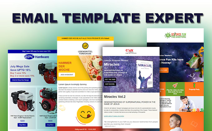 design mailerlite, aweber, brevo, constant contact email template