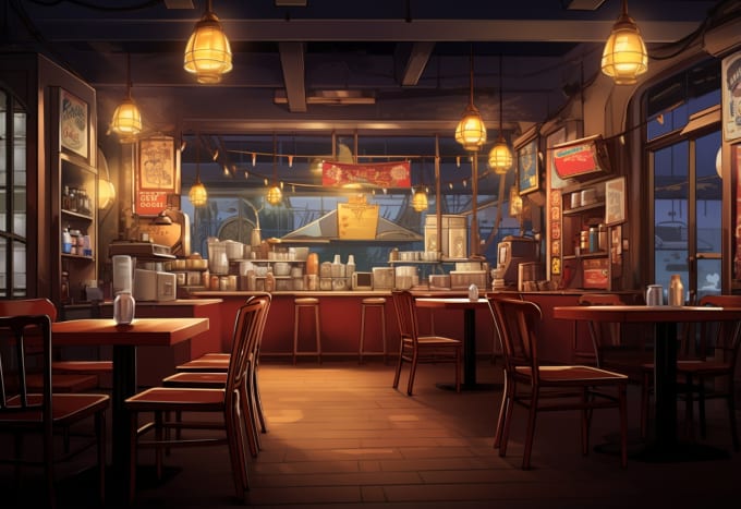 Draw anime background, game, visual novel, environment 2d art by ...