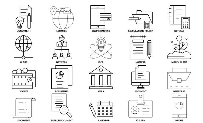 design custom flat icon set for web and app in 24 hours