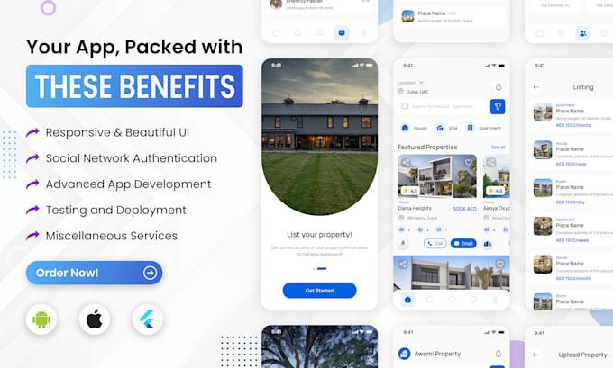build professional flutter app development, android and ios app development