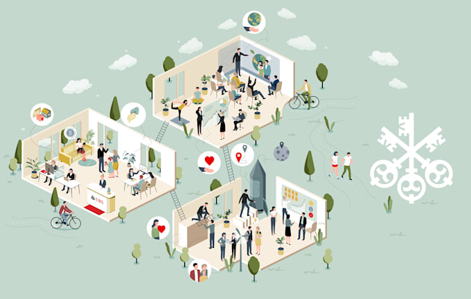 create a gorgeous isometric illustrations