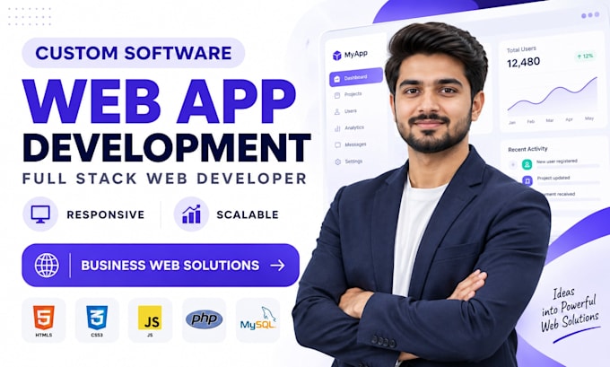 do web application, software development and full stack website development