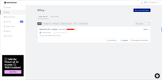 install elementor pro plugin updatable