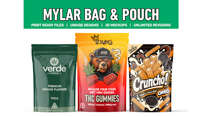 do product packaging box design, label, pouch, cbd, vape and cannabis packaging