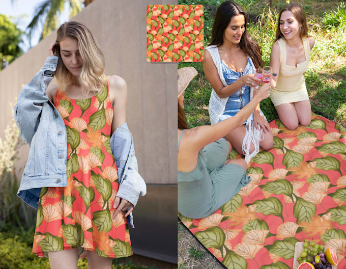 draw custom seamless pattern design textile prints