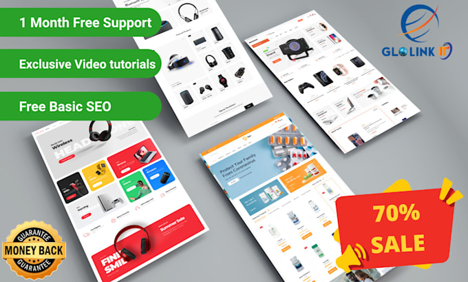 create responsive ecommerce, business website with wordpress