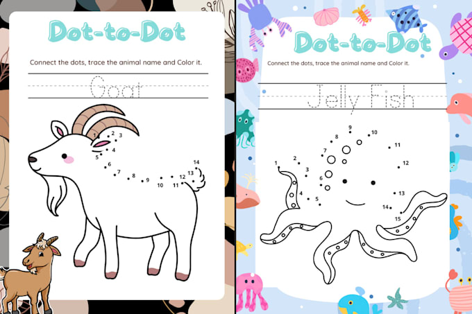 Make dot to dot coloring worksheets by seemab02 fiverr