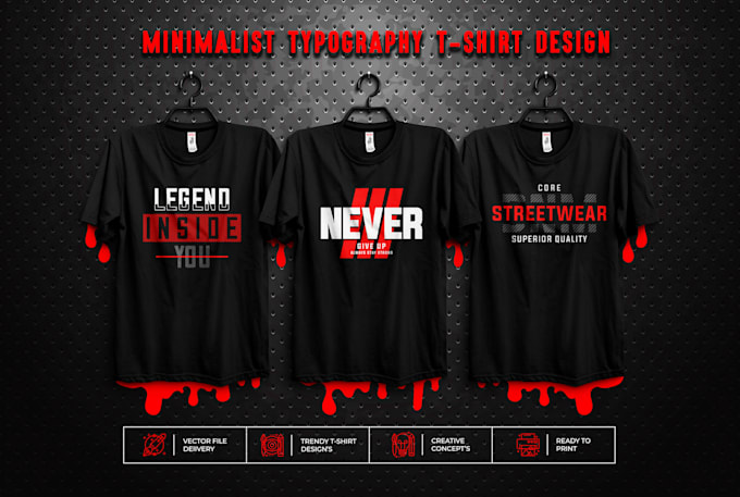 do a trendy custom minimal typography tshirt design