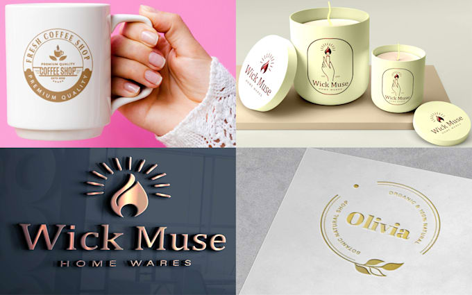 do candle label and candle logo design