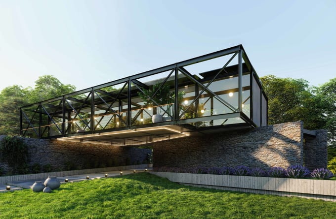 do exterior design and house facades, with 3d renderings