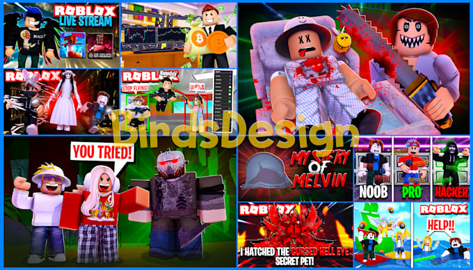 Create a professional roblox thumbnail by Birdsdesign | Fiverr