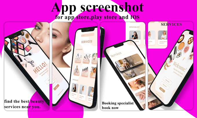 create professional app screenshots for app store, play store