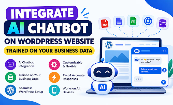 integrate ai chatbot on wordpress website trained on your business data