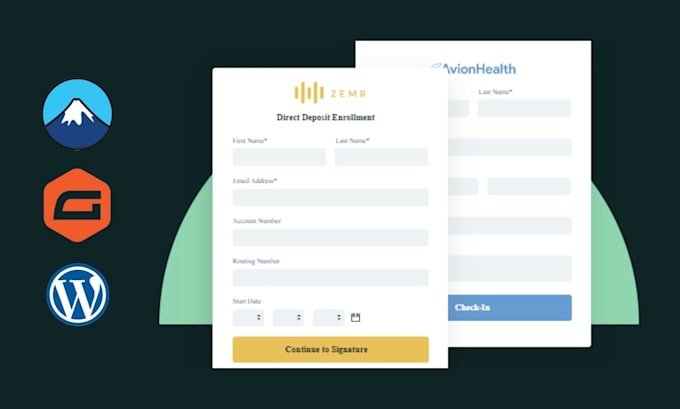create contact form 7 or advanced multi step gravity forms in wordpress website