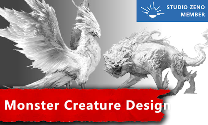 create 2d monster creature design in realistic styles