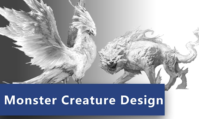create 2d monster creature design in realistic styles