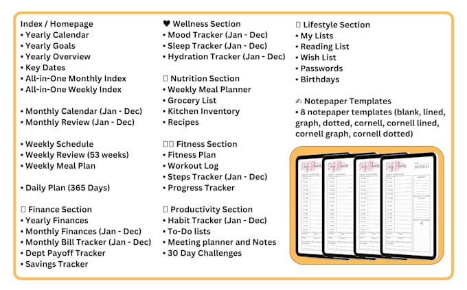 design hyperlinked digital planner for etsy