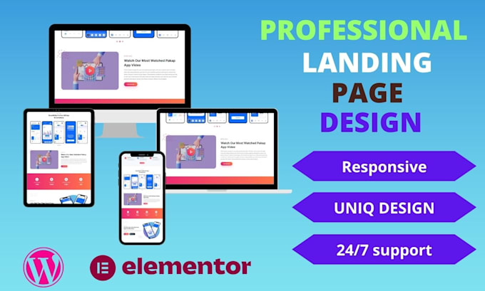 design wordpress landing page with elementor page builder