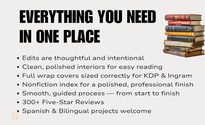 professionally prep your book for publishing, start to finish