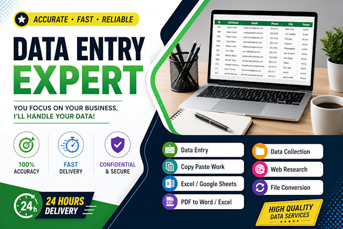 do data entry, copy paste, web research, excel, word and power point data entry