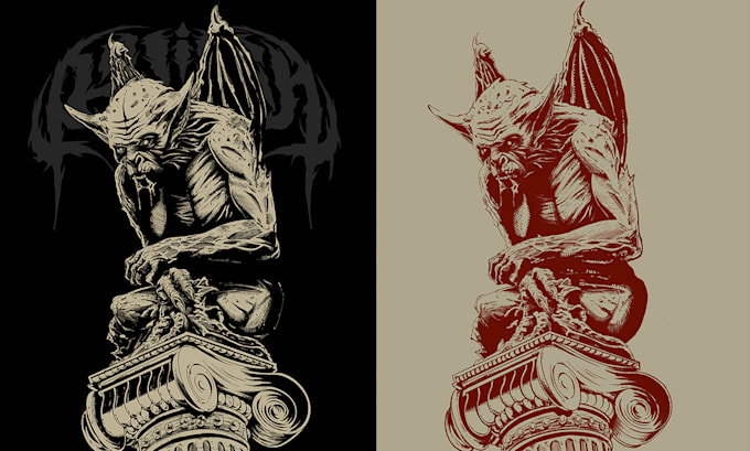 create dark horror character design and custom illustration