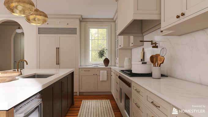 make a 3d kitchen design and rendering