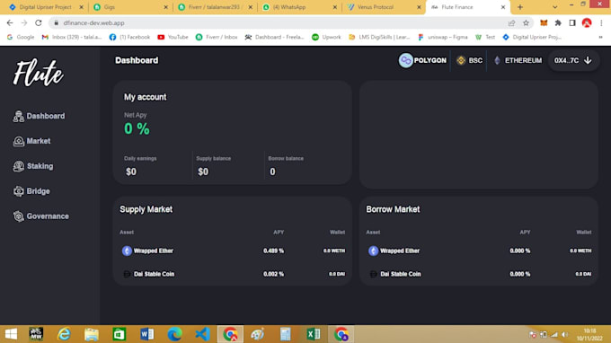 Develop dapp with react, node, and solidity for lending borrowing and ...