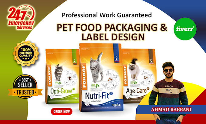 do professional pet product packaging and label designs