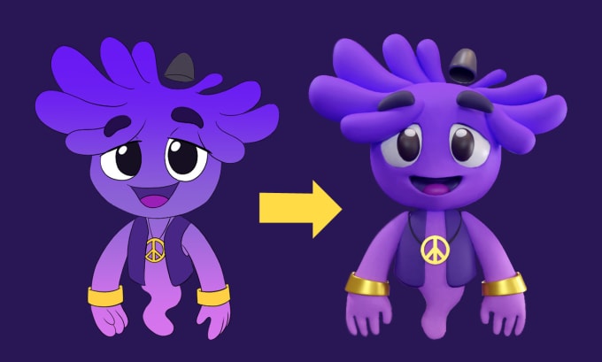 3d model your 2d character