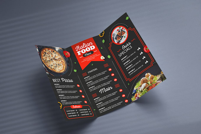 design modern restaurant, food menu design