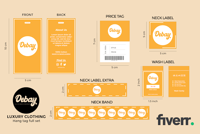 do hang tag, clothing tag, clothing label, neck label, size tag design