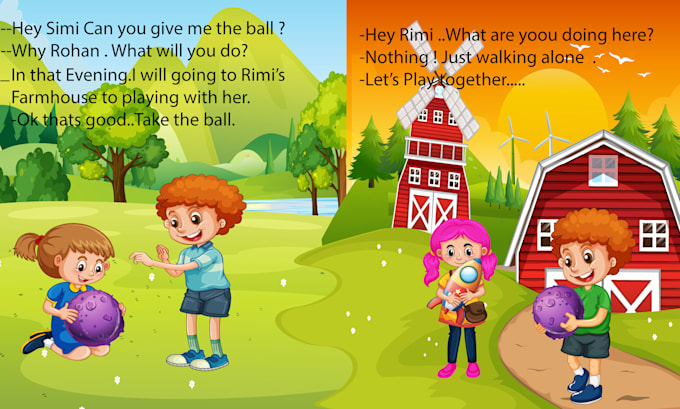 do children story book illustration