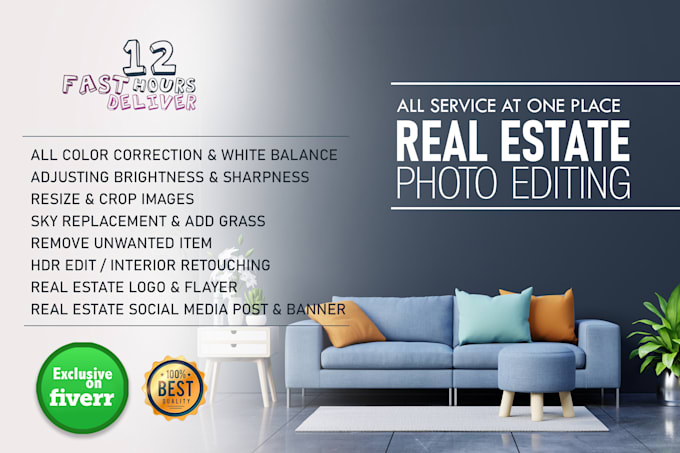 design real estate photo and interior retouching
