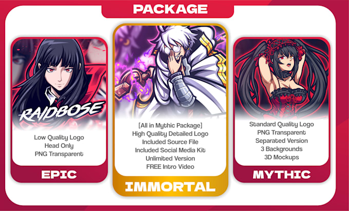 design gaming mascot anime logo with your character