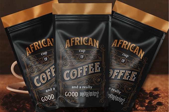 design premium coffee labels, pouch, bags, product packaging