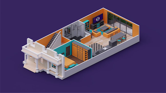 make 3d isometric room