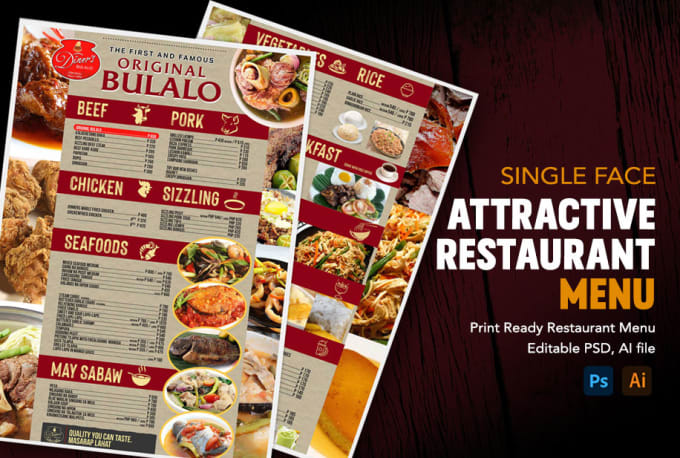 design a fast and attractive menu
