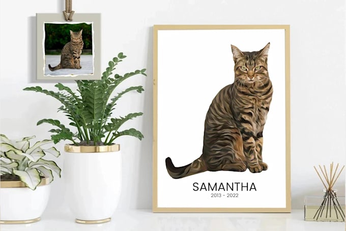 make vector illustration dog cat animal pet cartoon portrait in 24 hours