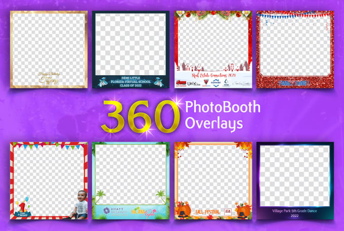 Design 360 photo booth overlays and photobooth template by Nahidchy