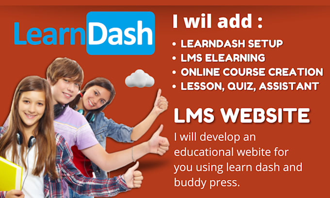 create lms elearning website, and educational course website learndash